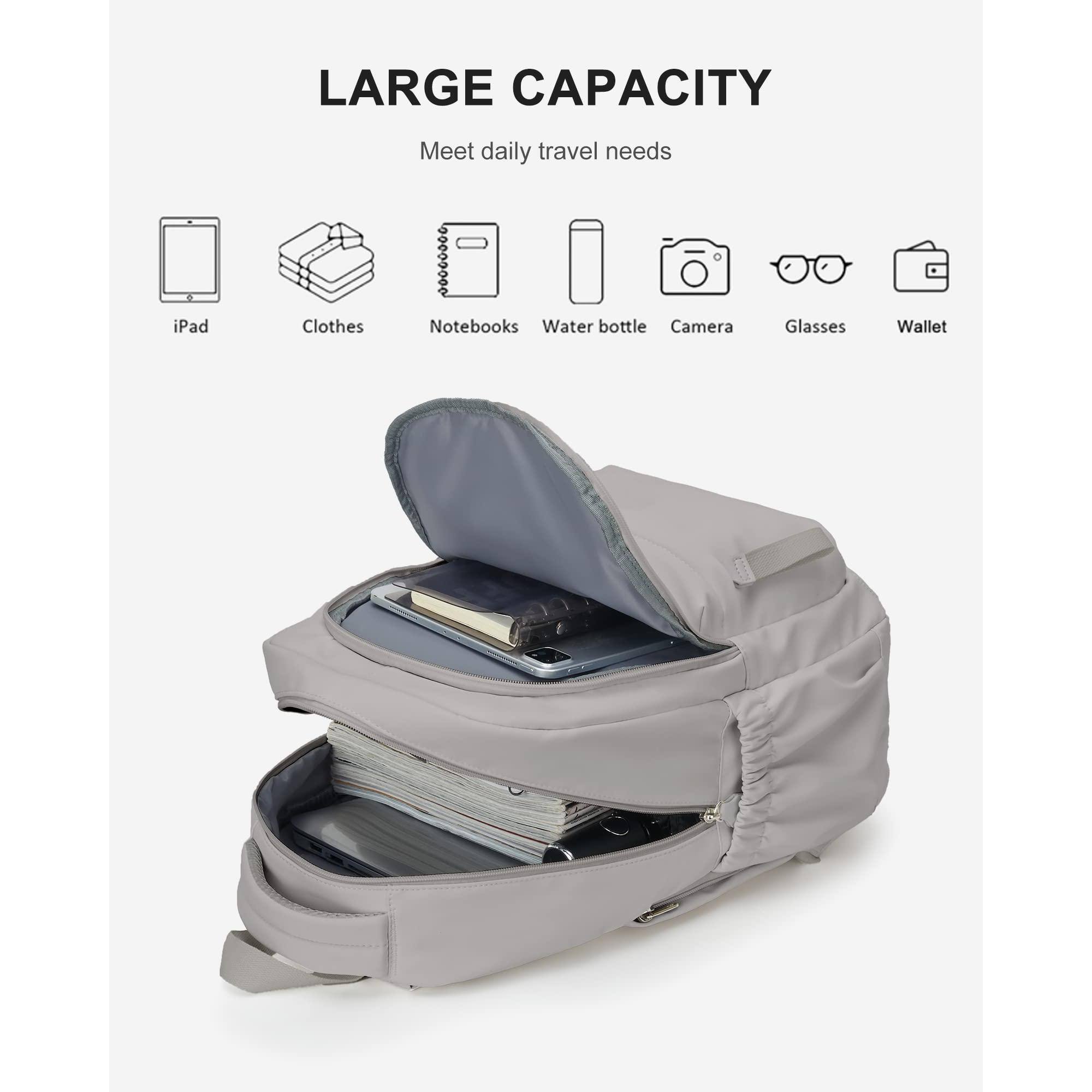 Alt View 2. Cozy Serene - Small Backpack For School Aesthetic Lightweight Travel Daypack Simple Cute Women Men College High Bookbag Fit 14 Inch - A1-beige.