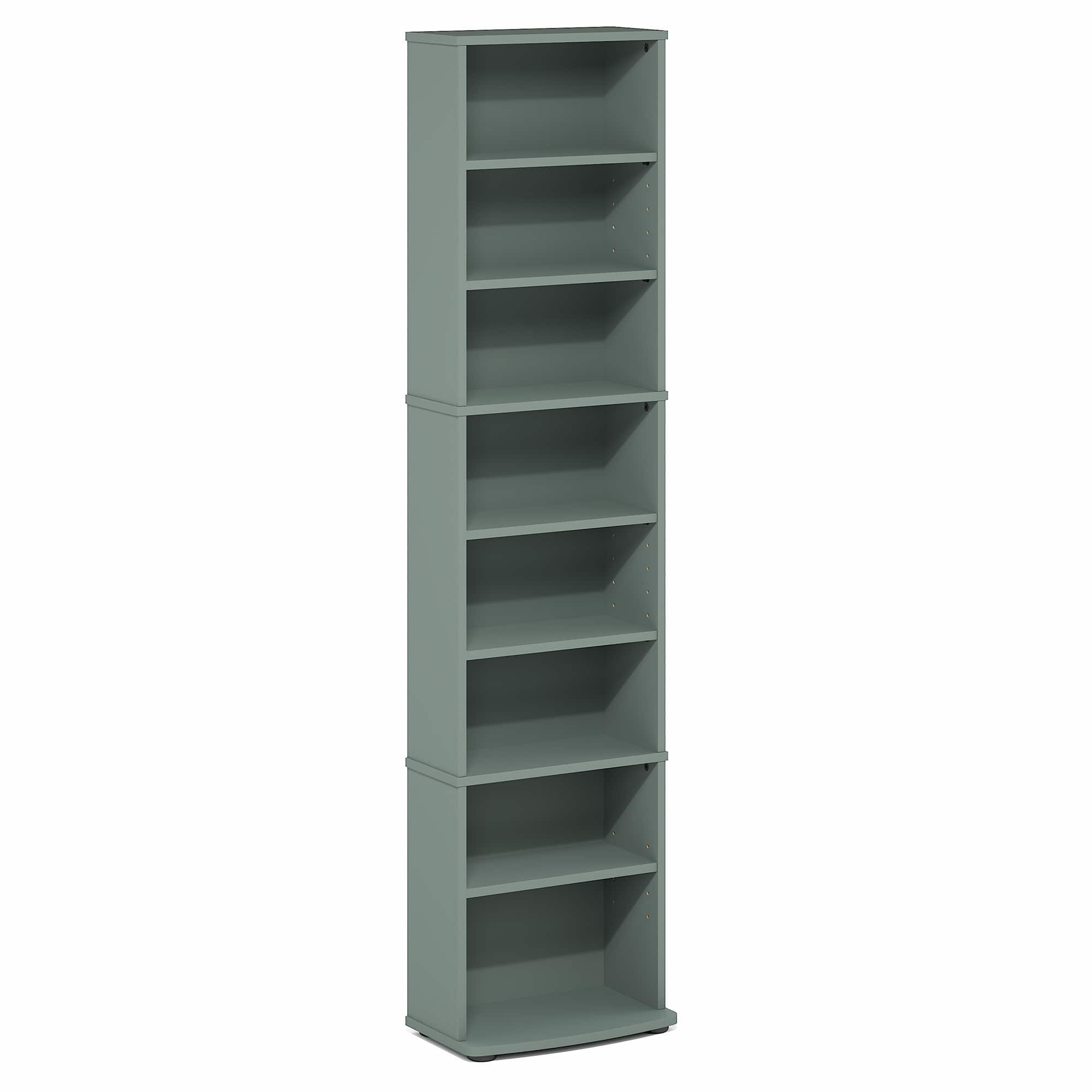 Furinno JAYA DVD Shelf, 8 Tier Media Shelf with Adjustable Shelves