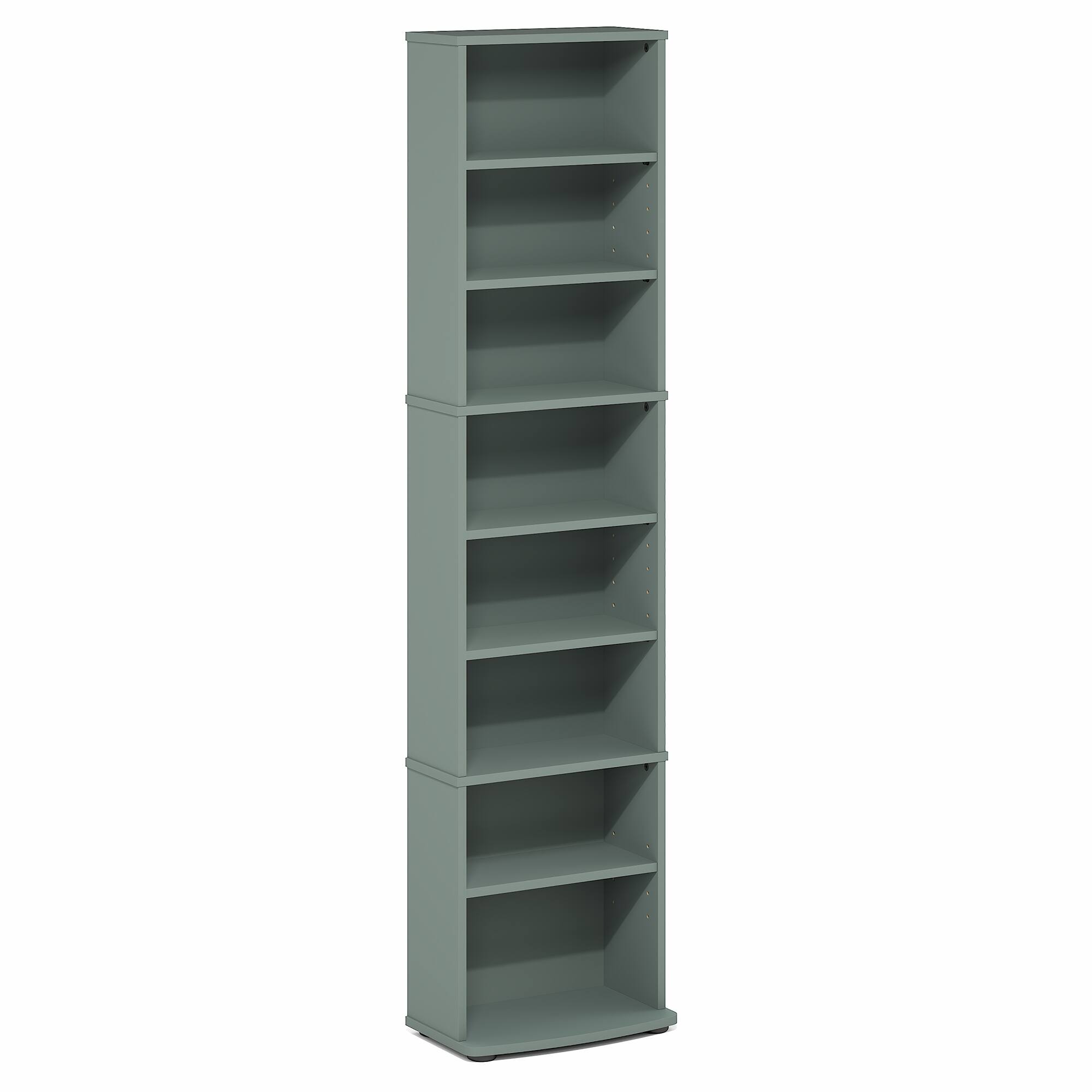 Alt View 4. Furinno - JAYA DVD Shelf, 8-Tier Media Shelf with Adjustable Shelves, for Living Room, Home Office - Sage Green.