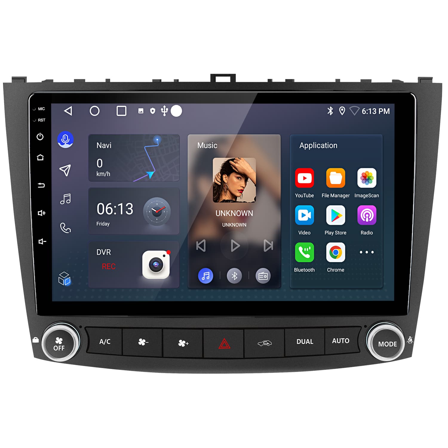 Junsun - For Lexus IS250 IS350 2005-2013 Car Stereo Radio GPS Navi 2+64GB Android 14 Carplay - Black
