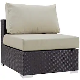 Convene Outdoor Patio Armless by Modway - Espresso Beige