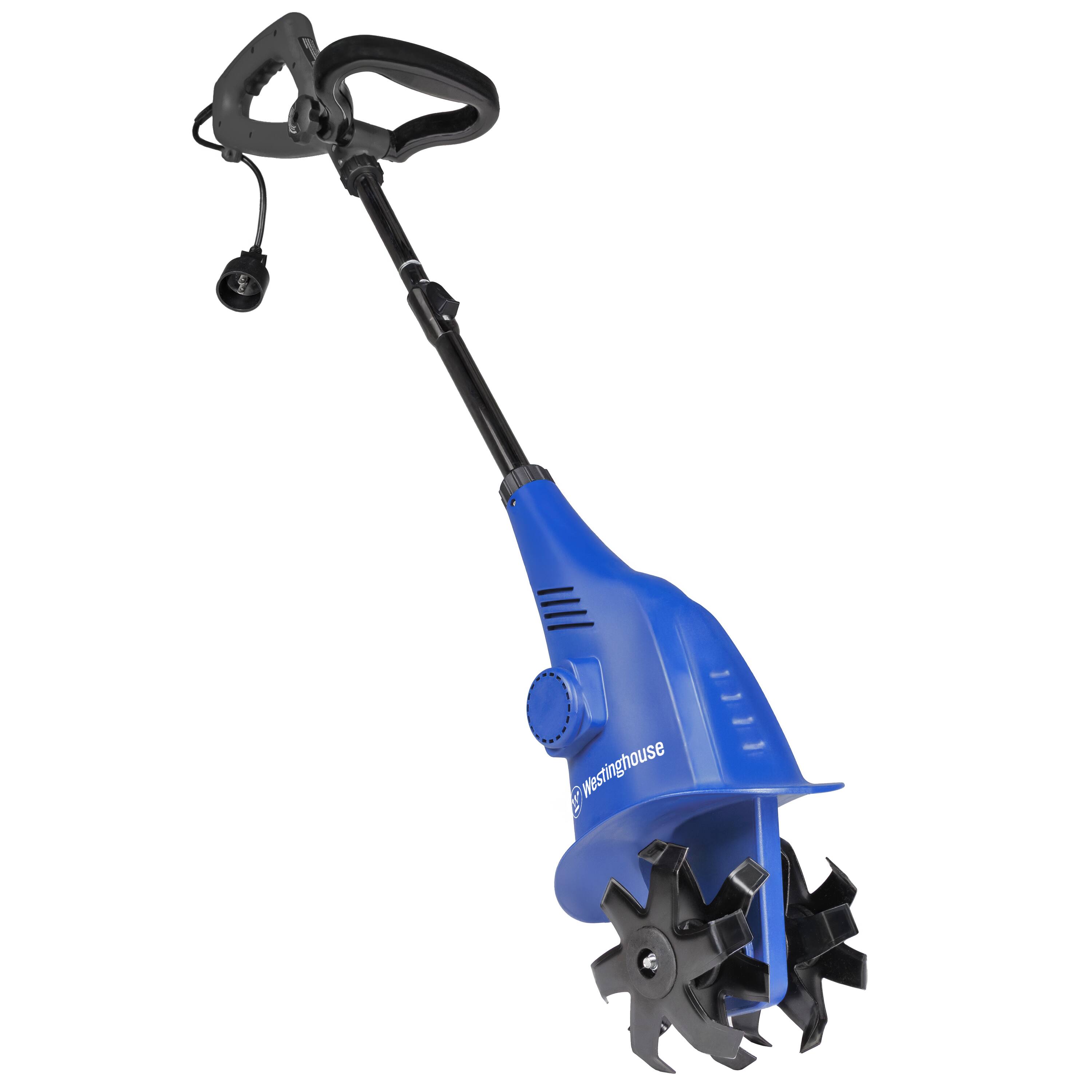 Front. Westinghouse - 6 in. 2.5 Amp Electric Garden Mini Tiller Cultivator - Blue.
