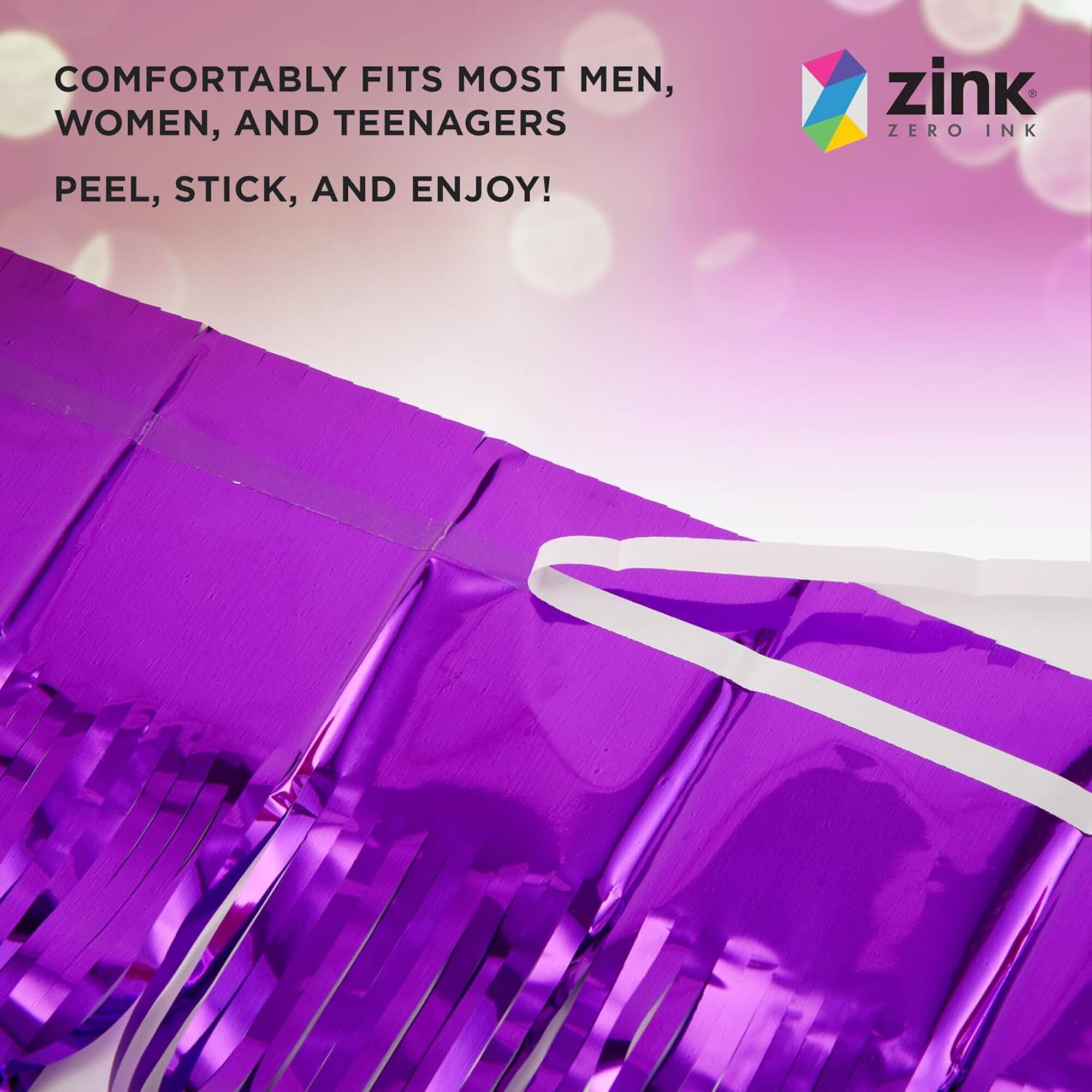 COMFORTABLY FITS MOST MEN, WOMEN, AND TEENAGERS  
PEEL, STICK, AND ENJOY!