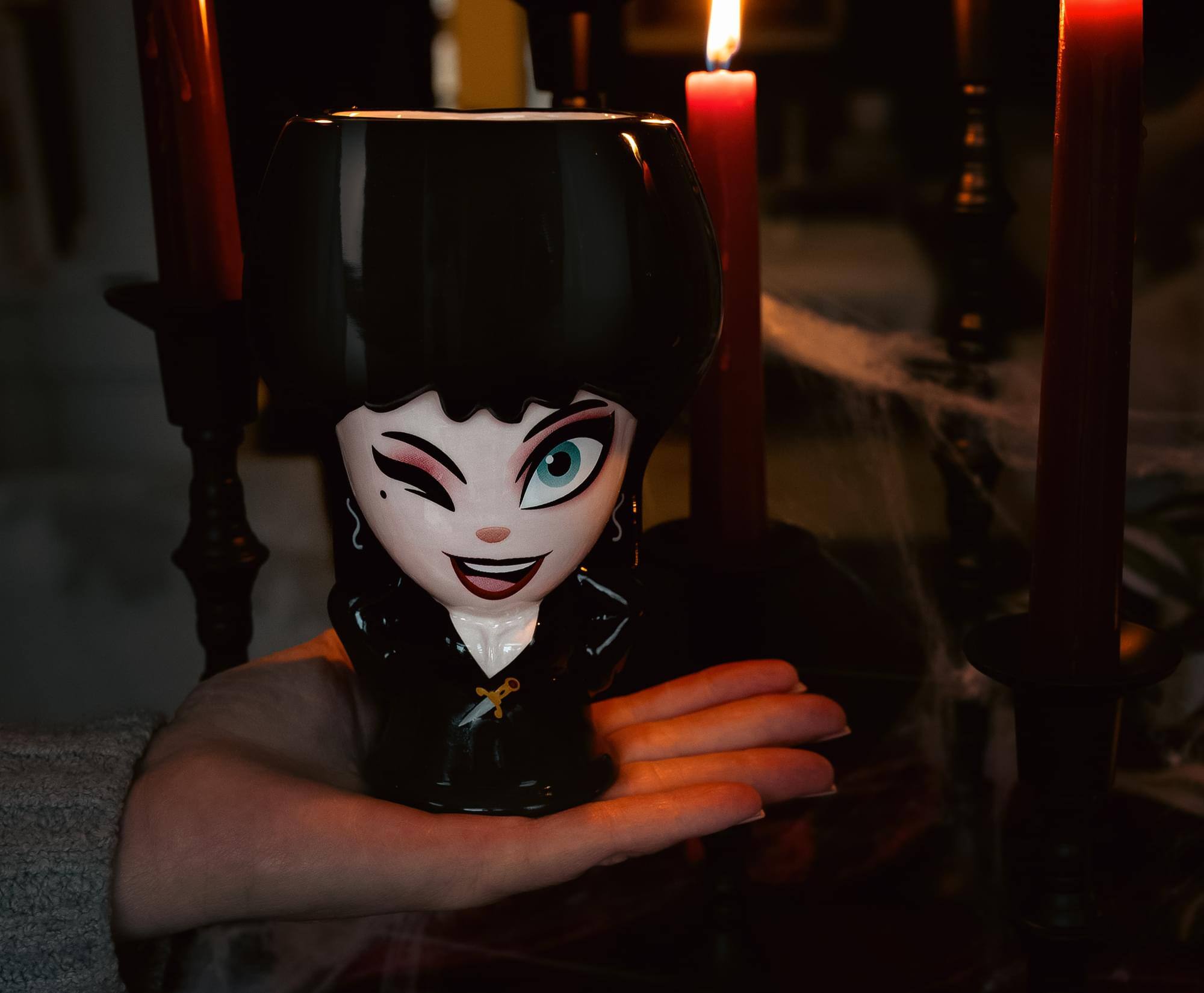 Alt View 2. Beeline Creative - Cupful of Cute Mistress of the Dark Elvira Ceramic Mug | Holds 18 Ounces - Black.