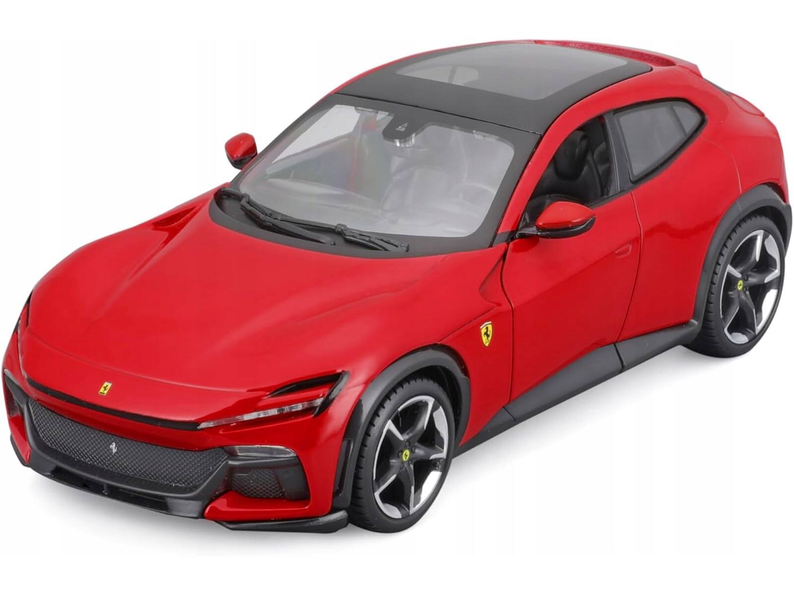 Alt View 1. Bburago - Ferrari Purosangue Red with Sunroof "Race + Play" Series 1/24 Diecast Model Car by Bburago.