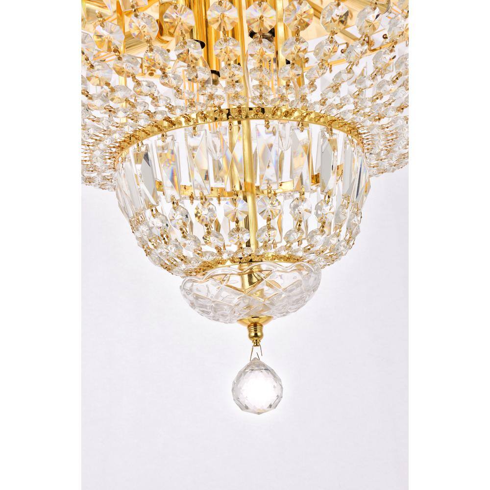 Alt View 4. Elegant Lighting - Tranquil 10 light Gold Flush Mount Clear Royal Cut Crystal - Gold.