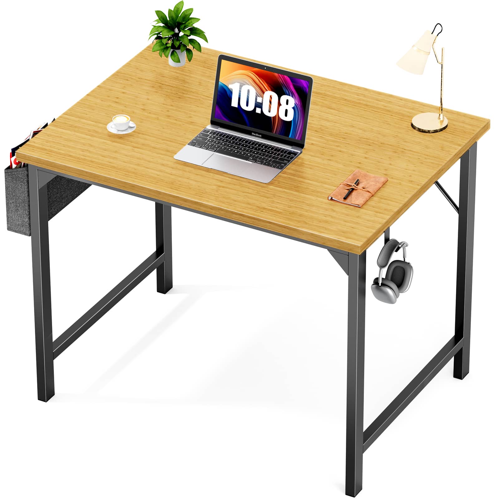 Lirago - 47 Inch Game Computer Desk with Storage Modern Simple Style Home Office PC Table for Youth Student Adult