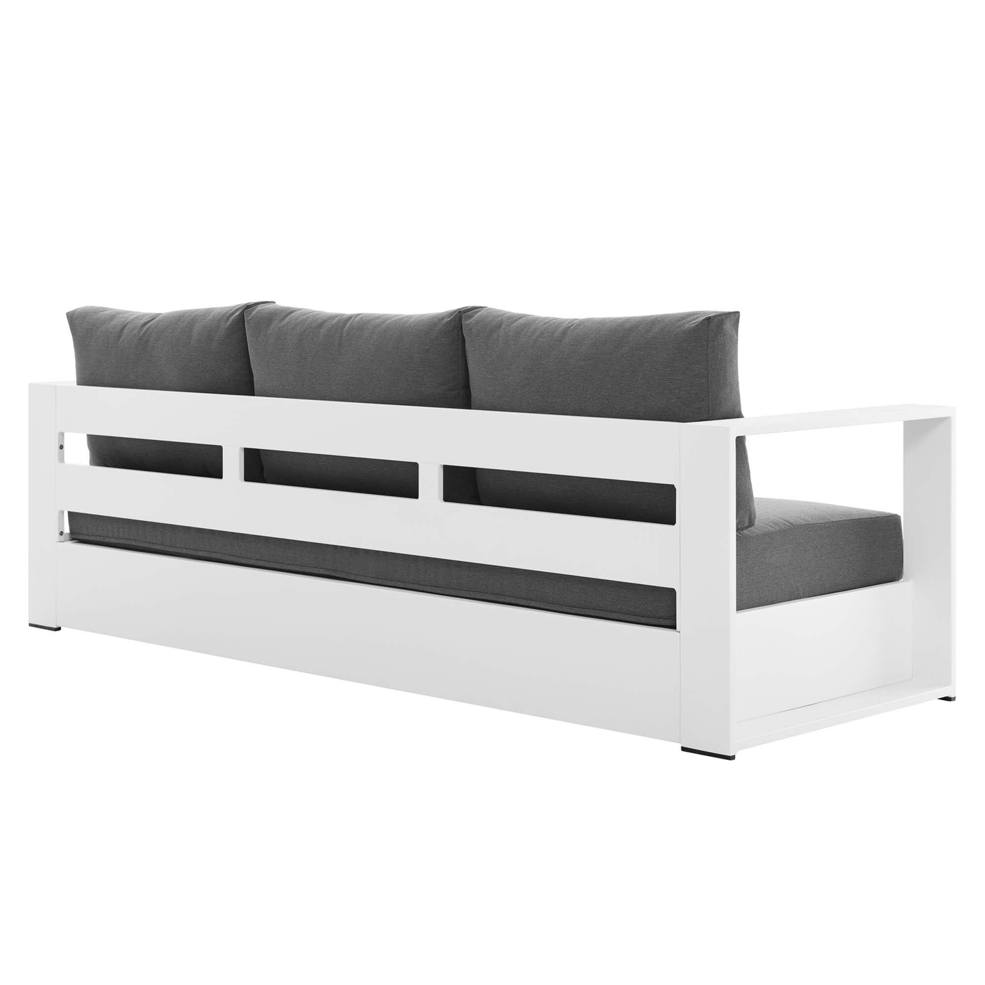 Alt View 5. Modway - Tahoe 3-Piece Outdoor Patio - Powder-Coated Aluminum Set - White Charcoal.