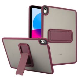 Dteck - Matte Case for Apple iPad (A16) 11" 2025 11th Gen / 10th Gen 2022 with Foldable Stand,Shockproof Transparent Back Cover - Winered