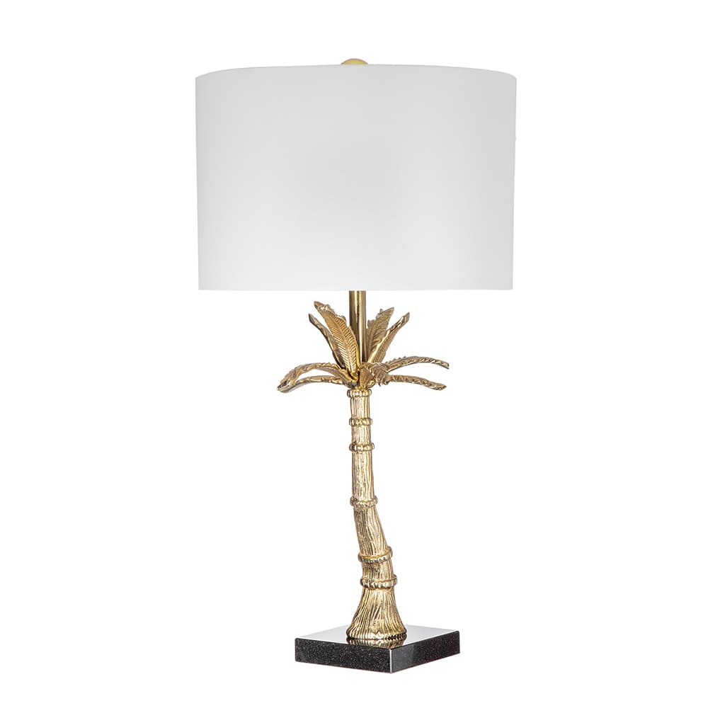 Front. Luckbyte - D16x31" Leaf Lamp Marble Base Gold Lamp Shade Assembly Required.