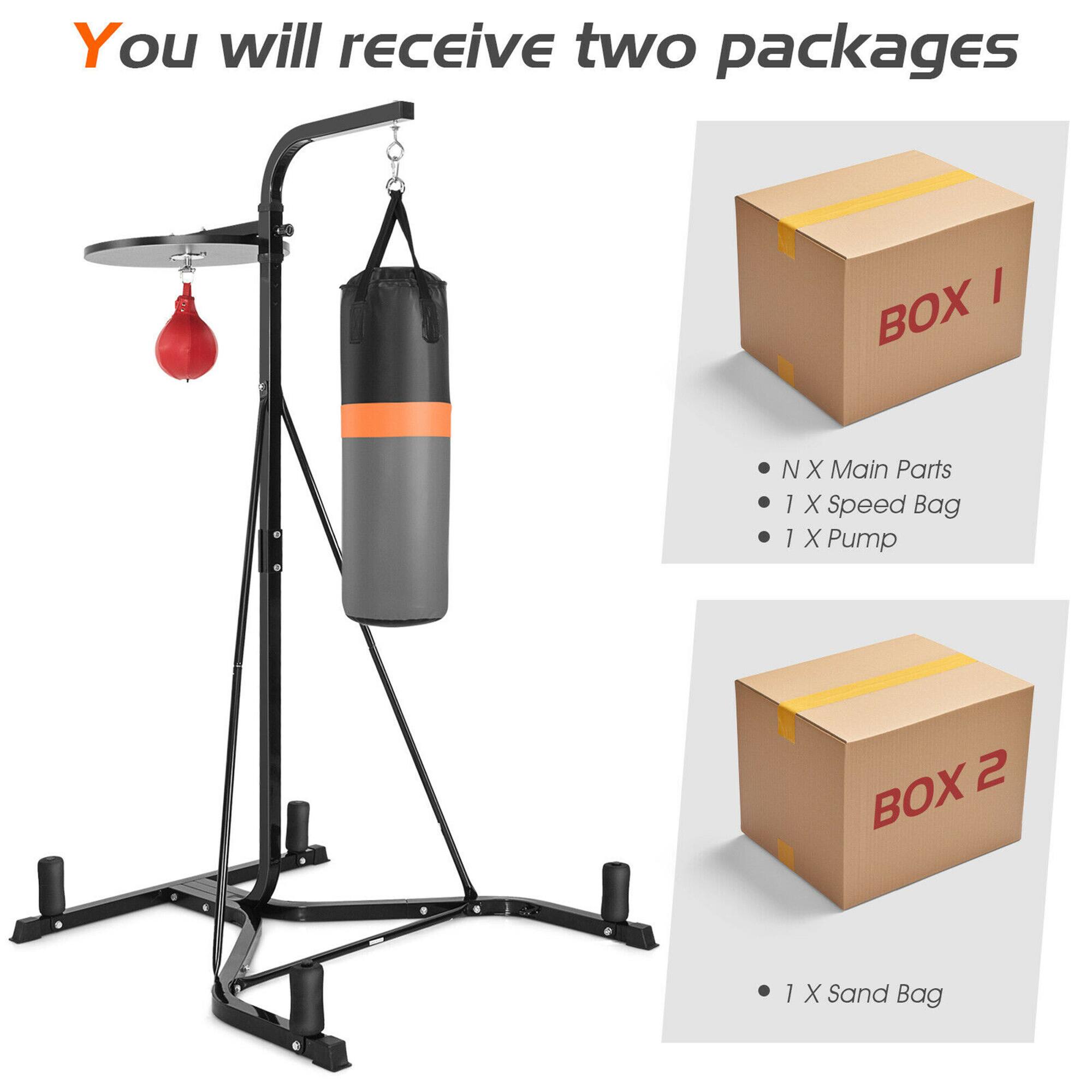 You will receive two packages:

- BOX 1
  - N X Main Parts
  - 1 X Speed Bag
  - 1 X Pump

- BOX 2
  - 1 X Sand Bag