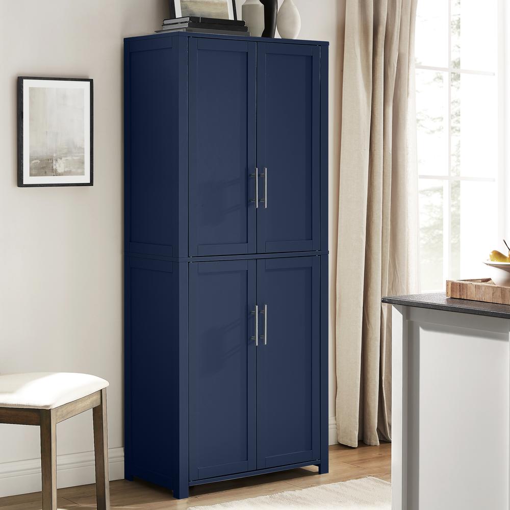 Alt View 7. Crosley Furniture - Savannah Tall Kitchen Storage Pantry - Navy.