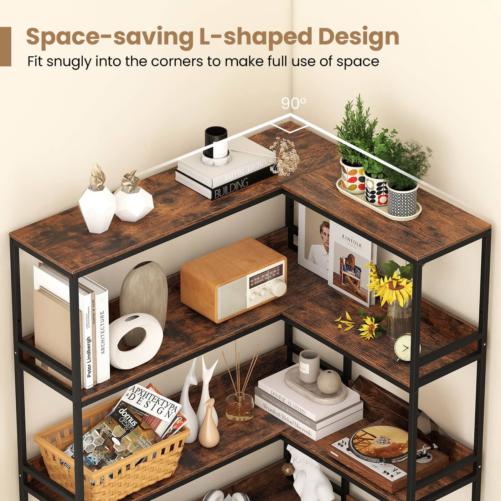 Space-saving L-shaped design fits snugly into the corners to make full use of space.