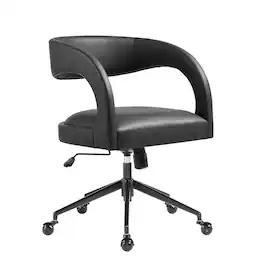 Pinnacle Vegan Leather Office Chair by Modway - Black