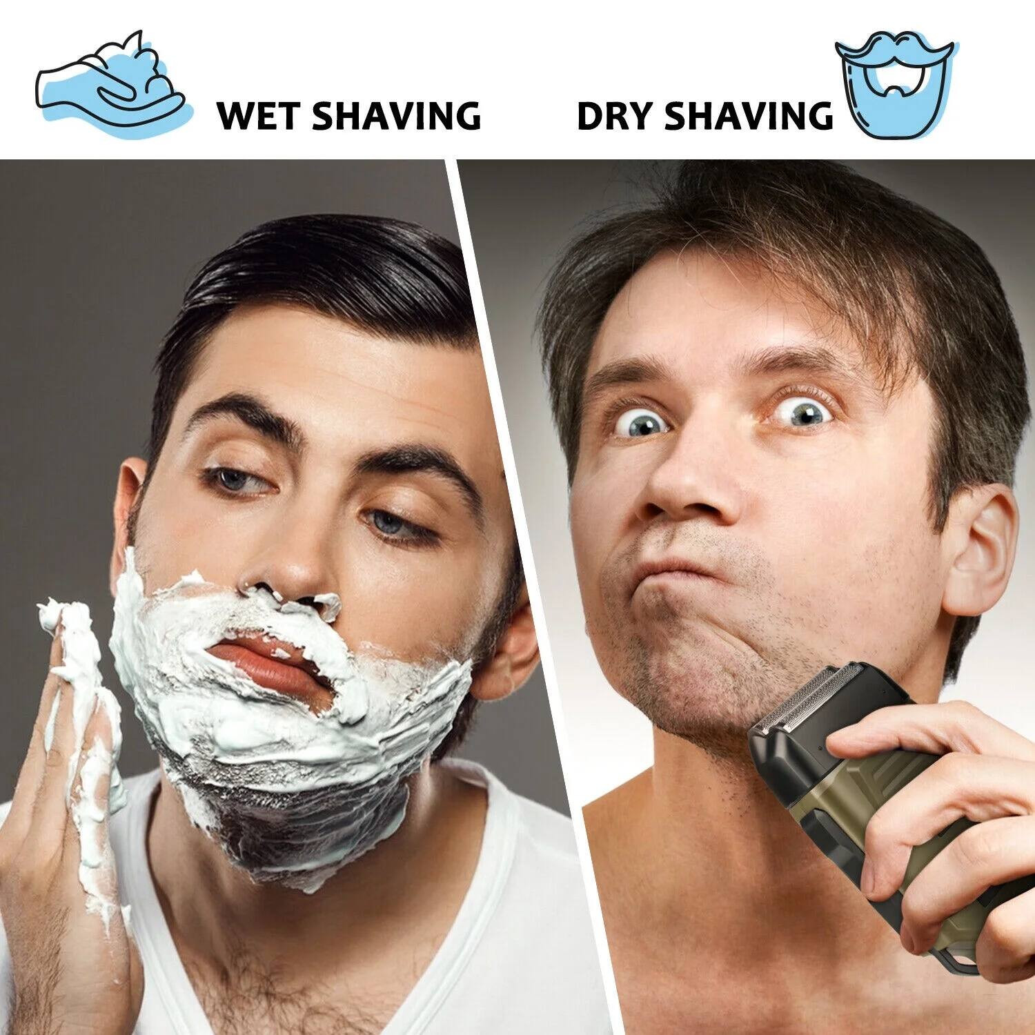WET SHAVING  
DRY SHAVING