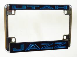 Rico Industries - Utah Jazz NBA Chrome Motorcycle, RV or Trailer License Plate Frame - Multi