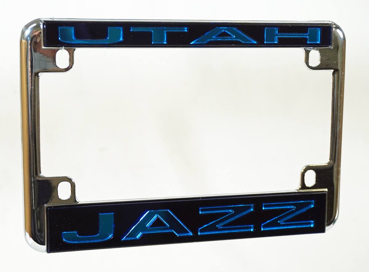 Utah Jazz Chrome Motorcycle License Plate Frame - also Recreational Vehicles, RVs, Bikes & Scooters