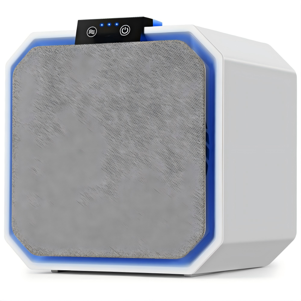 Angle. SKONYON - Desktop HEPA Air Purifier with Composite Filter - White.