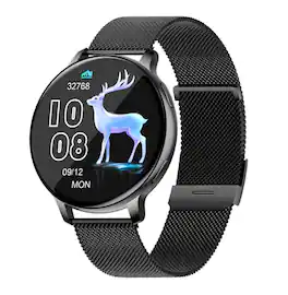 SKRAN - Neutral Couples Smartwatch with Bluetooth Calling - Step Counting,Sleep Monitoring,Blood Pressure,Sports -Milan Strap - Black - (2026)