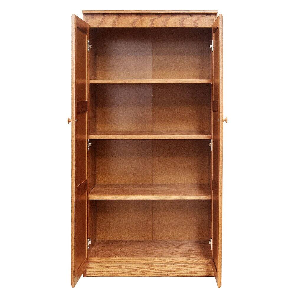 Left. Concepts in Wood - Multi use Storage Cabinet 4 Shelves Dry Oak Finish - Brown.