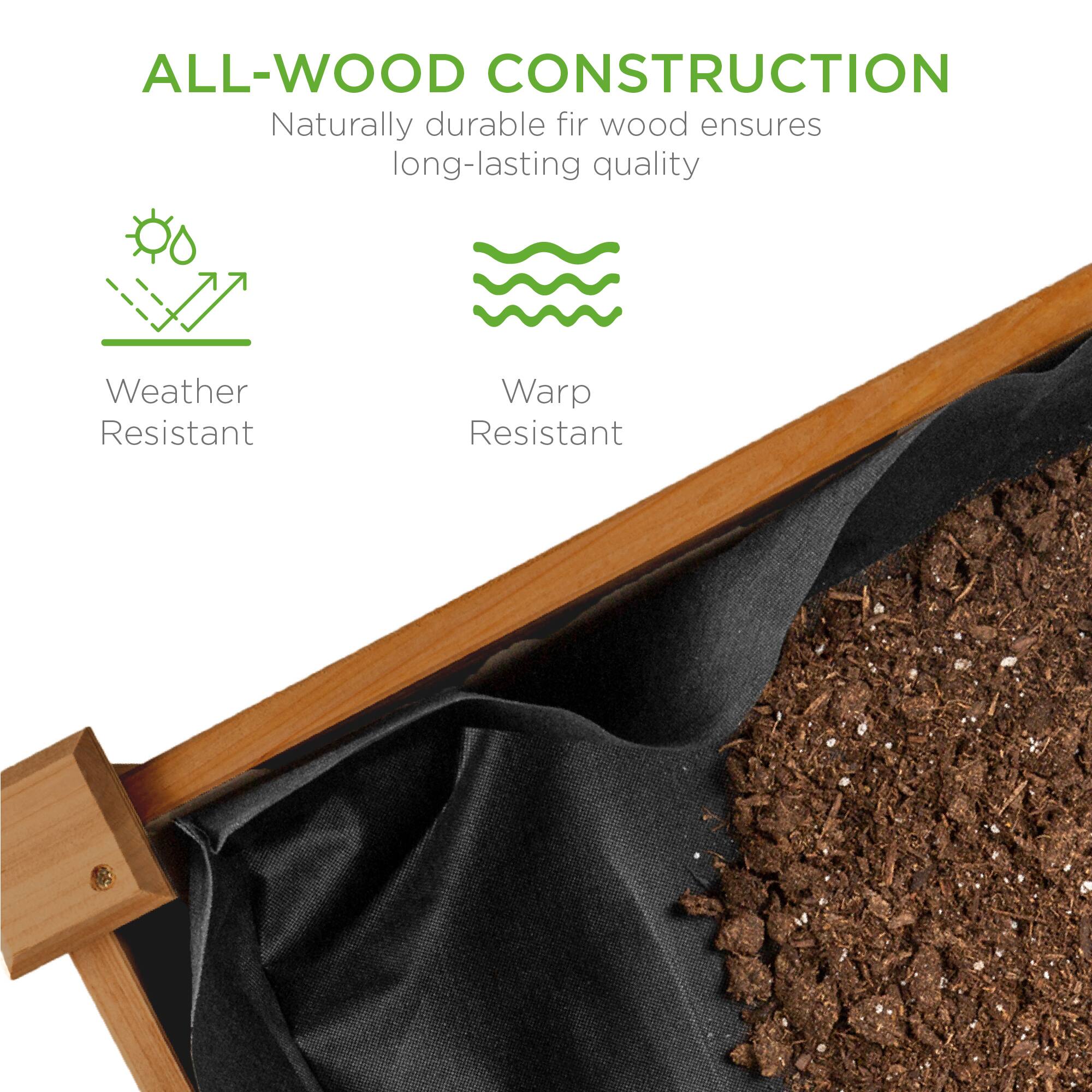 ALL-WOOD CONSTRUCTION  
Naturally durable fir wood ensures long-lasting quality  

Weather Resistant  
Warp Resistant