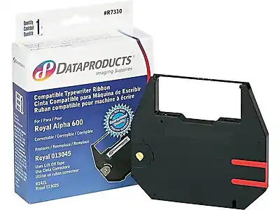 #R7310
DATAPRODUCTS Imaging Supplies
Compatible Typewriter Ribbon
Cinta Compatible para Máquina de Escribir
Ruban compatible pour machine à écrire
For / Para / Pour Royal Alpha 600
Correctable / Corregible / Corrigible
Replaces / Reemplaza / Remplace Royal 013045
Uses Lift Off Tape
Uso Cinta Correctora
Utilise un ruban correcteur
R1421
Royal 013005