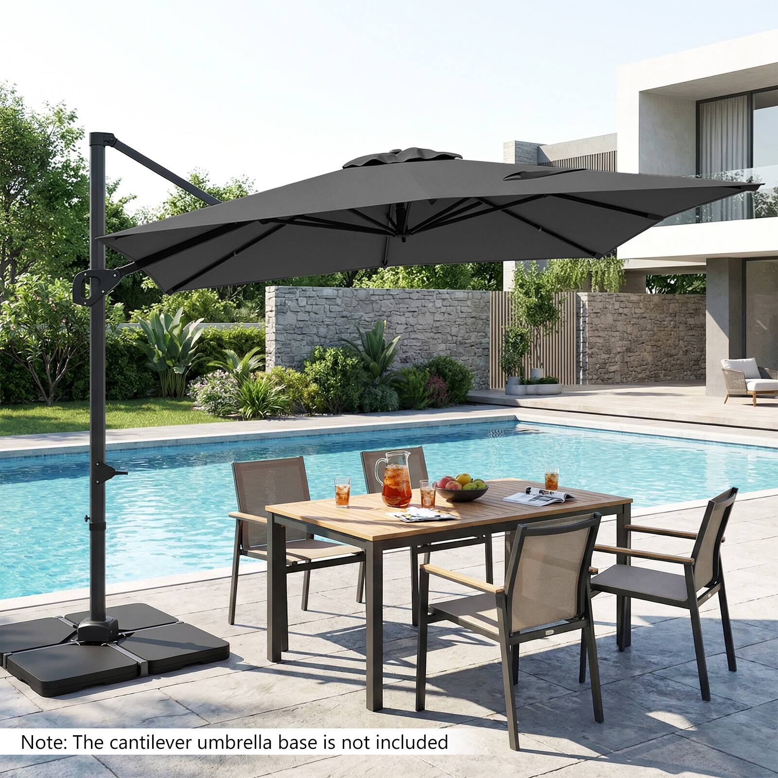 Note: The cantilever umbrella base is not included