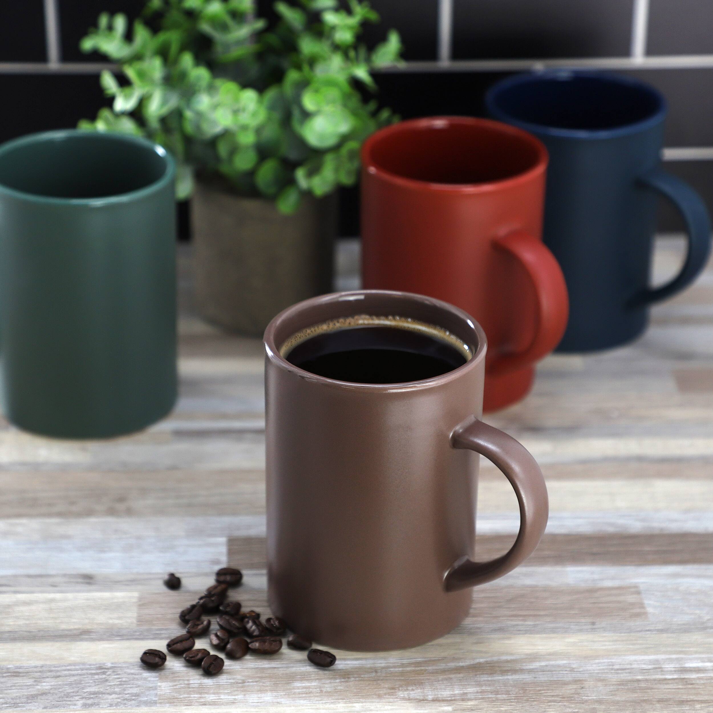 Alt View 2. Gibson - Gibson Home Midtown Hall 17oz 4 Piece Stoneware Mug Set in Assorted Colors - Assorted Colors.