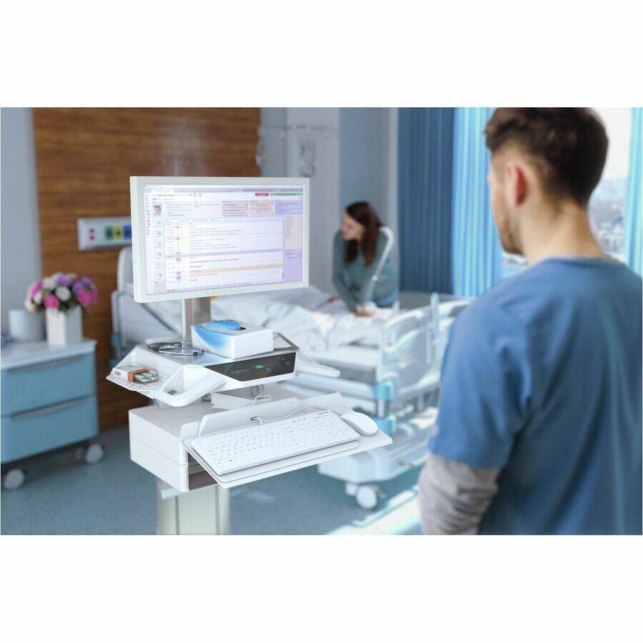 Alt View 4. CHERRY - CHERRY AK-C8112 Medical Keyboard - Permanent Cable, US Layout, (CF/WIN LEFT), White - White.