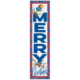 Jardine - Kansas Jayhawks 12'' x 48'' Outdoor Christmas Leaner - White