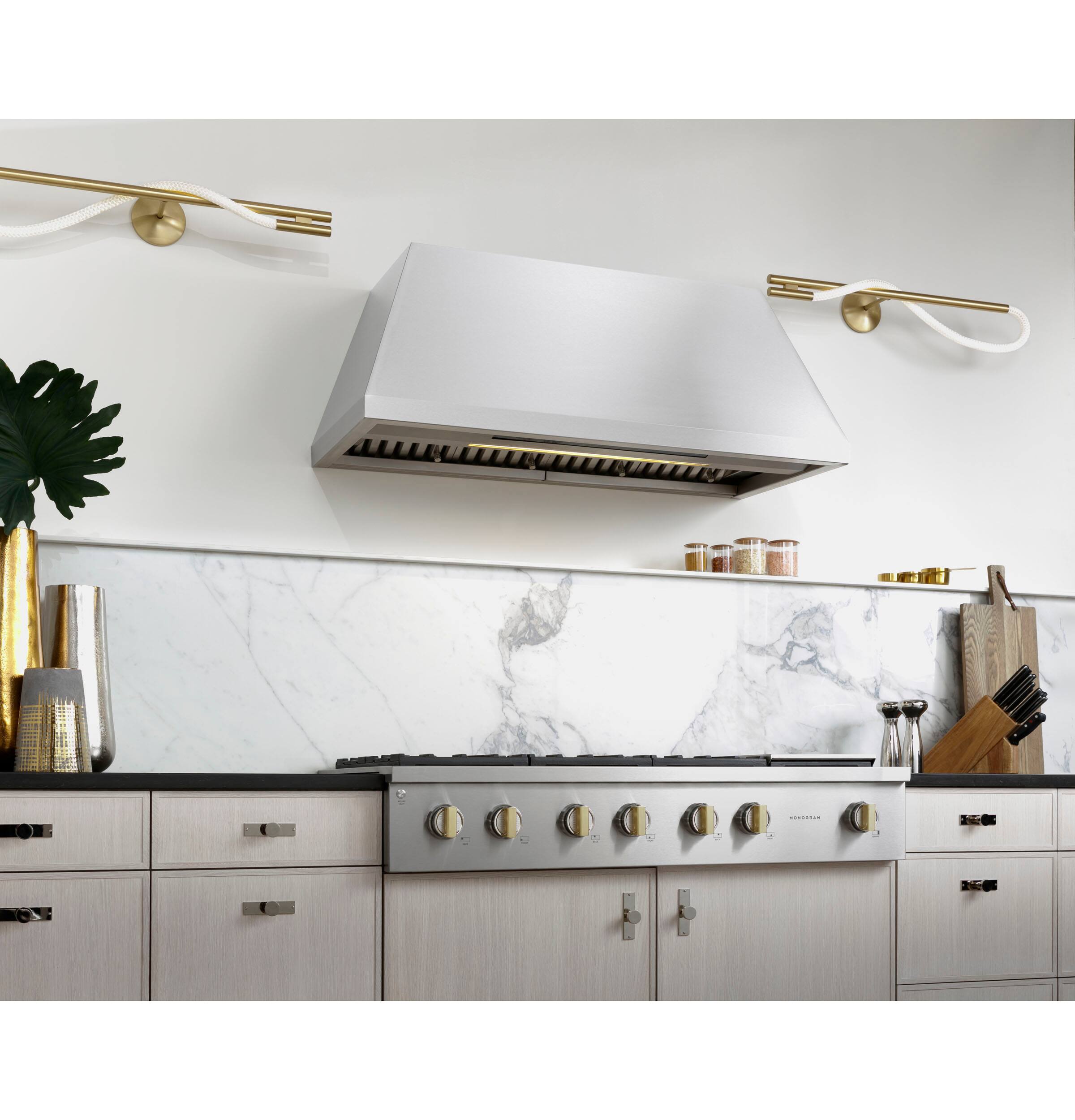 Alt View 22. Monogram - 48" Built-In Gas Cooktop with 6 Burners and Professional Versatile Burner Configuration - Stainless Steel.