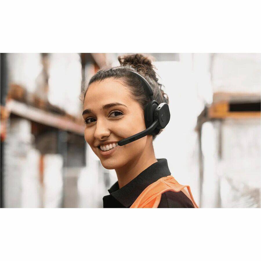 Alt View 2. Jabra - Jabra Perform 75 Headset - Mono - Wireless - Bluetooth - 328.1 ft - 20 Hz to 20 kHz - Over-the-head, On-ear - Monaural - Blue.