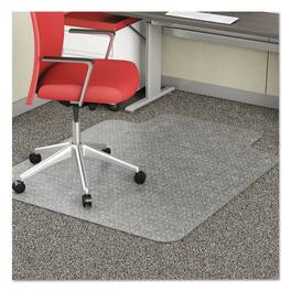 Deflecto - EconoMat Occasional Use Chair Mat for Flat Pile Carpeted Floors, Rectangular with Lip, 36" x 48", Ships Flat - Clear