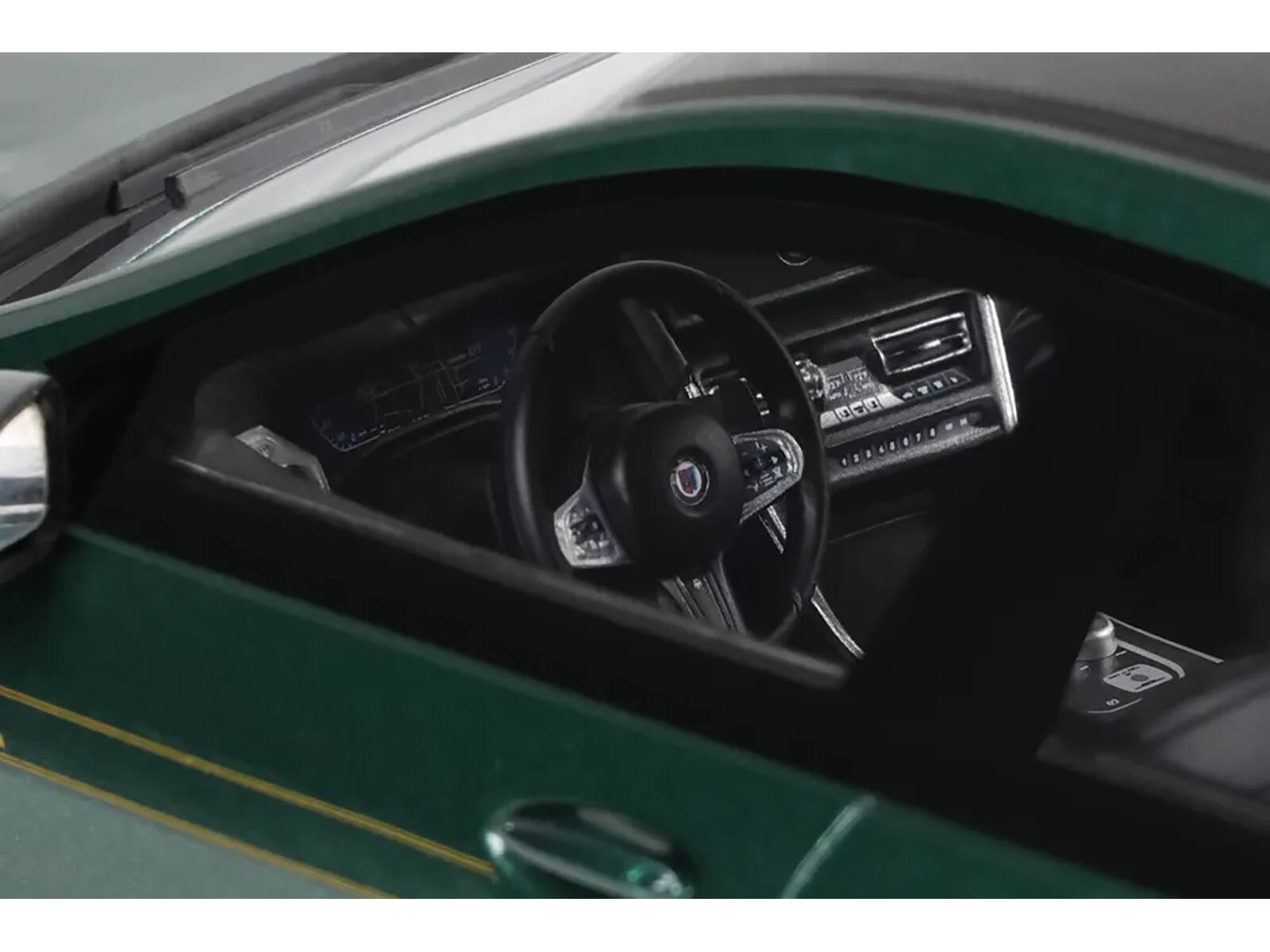 Angle. GT Spirit - 2023 BMW Alpina B8 Gran Coupe Green Metallic 1/18 Model Car by GT Spirit - Green Metallic.