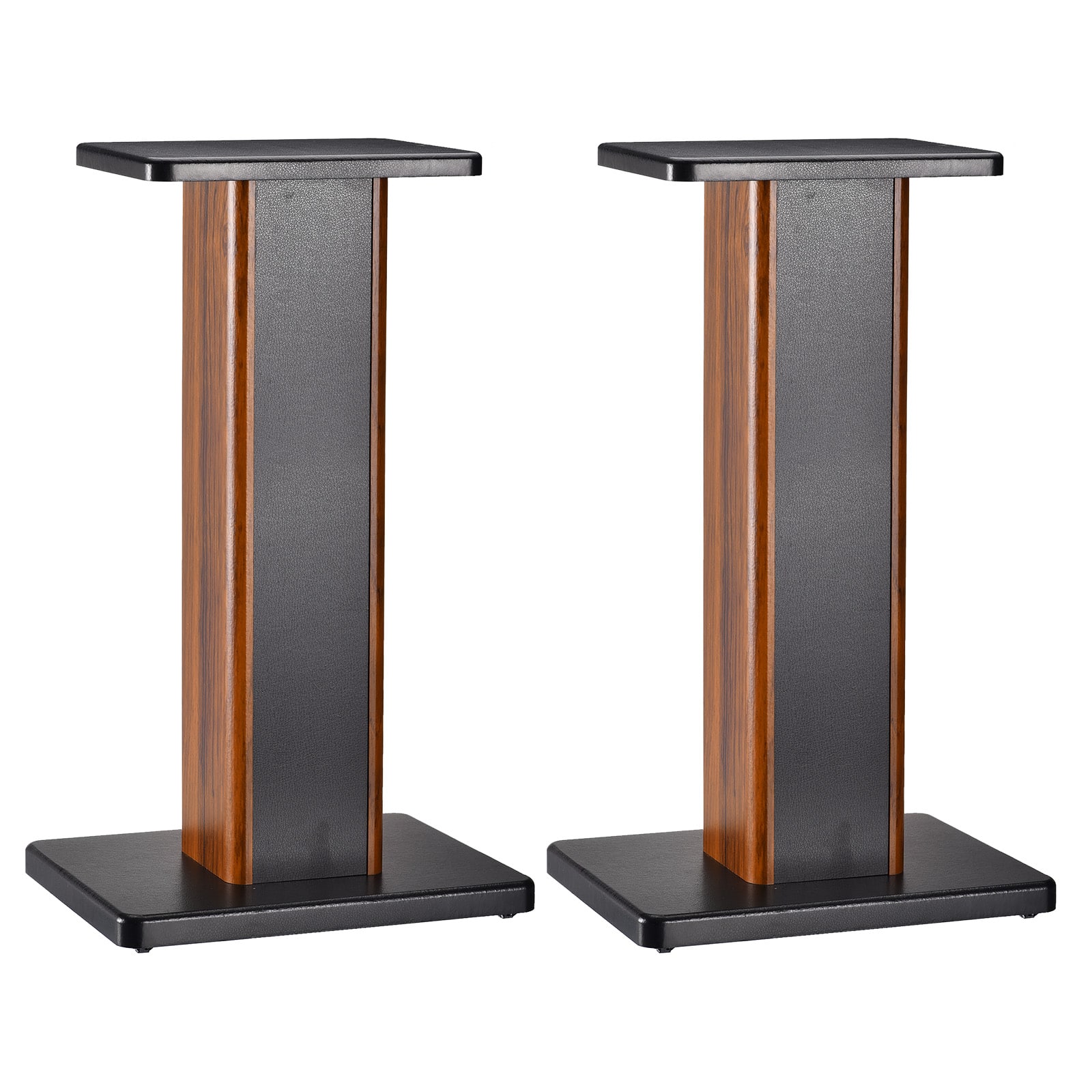 Unique Bargains - 2pcs Speaker Stands with Hollow Bases, Provides Stable Tilted Support for Enhanced Bookshelf Speaker Sound - Wood
