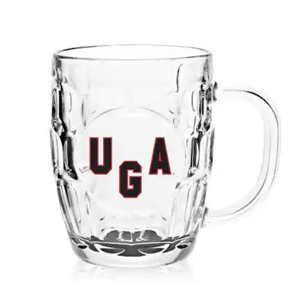 Front. Indigo Falls - Georgia Bulldogs 20oz. Dimpled Glass Mug - Multicolor.
