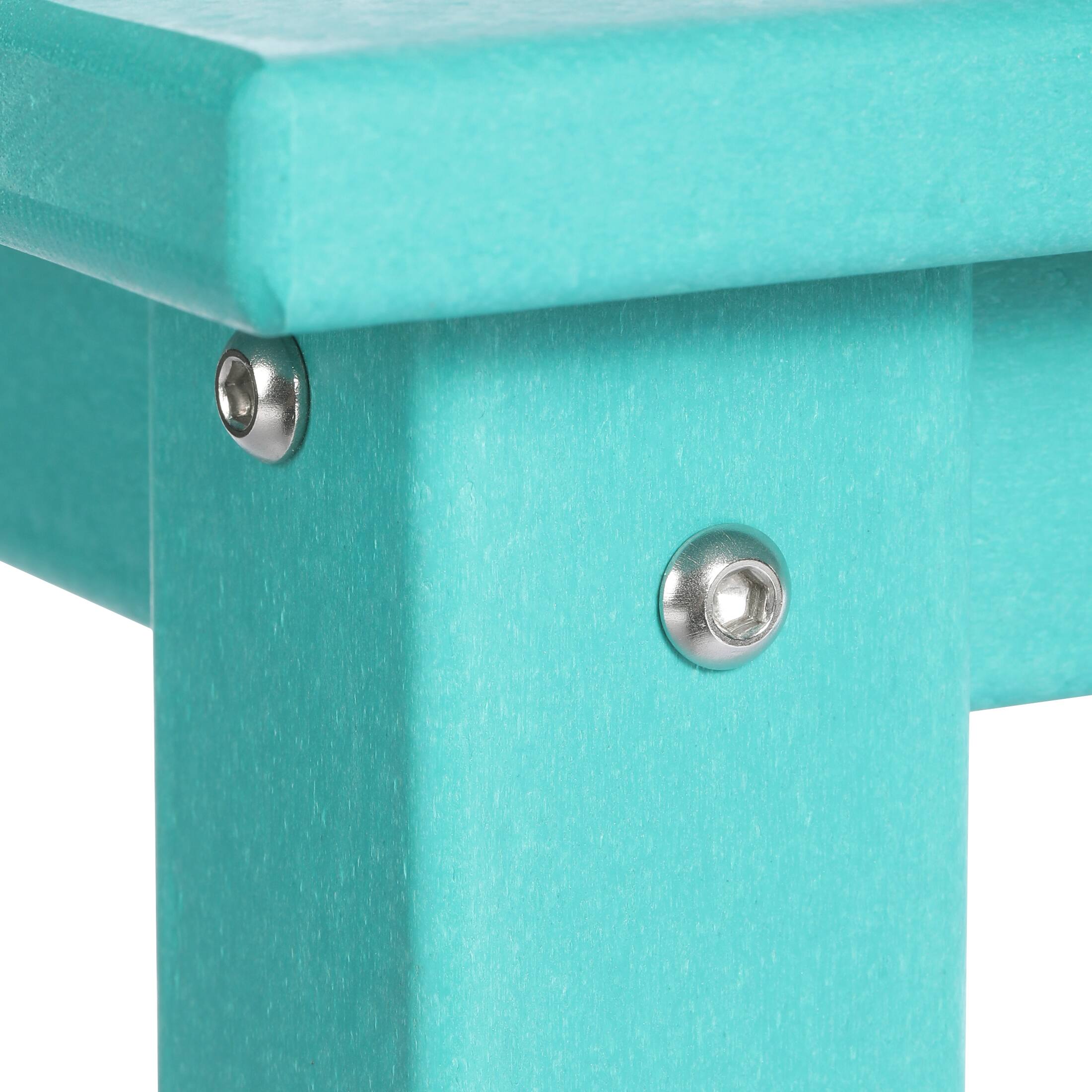 Alt View 6. WestinTrends - WestinTrends Malibu Low Outdoor HDPE Square Patio Coffee Table - Turquoise.