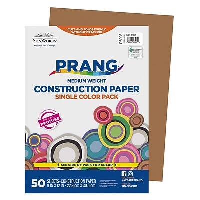 SUNWORKS  
Cuts and folds evenly without cracking  

PRANG  
MEDIUM WEIGHT  
CONSTRUCTION PAPER  
SINGLE COLOR PACK  

PROMISE  
SEE SIDE OF PACK FOR COLOR  

50 SHEETS - CONSTRUCTION PAPER  
9 IN X 12 IN - 22.9 cm X 30.5 cm  

#WEAREPRANG  
PRANG.COM