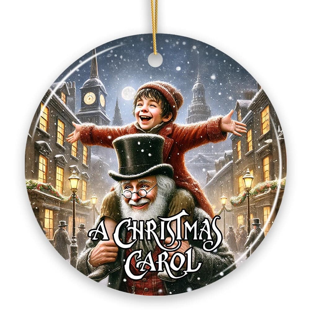 OrnamentallyYou - Scrooge and Tiny Tim Ornament A Christmas Carol Victorian Gift and Tree Decor - Multi-colored