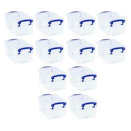 Really Useful Box - 1.6L Storage Container w/Snap Lid & Clip Lock Handle, 12 Pack - Clear