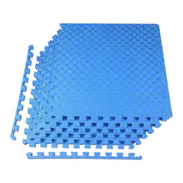 Everyday Essentials - BalanceFrom Fitness 144 Sq Ft Interlocking EVA Foam Exercise Mat Tiles - Blue