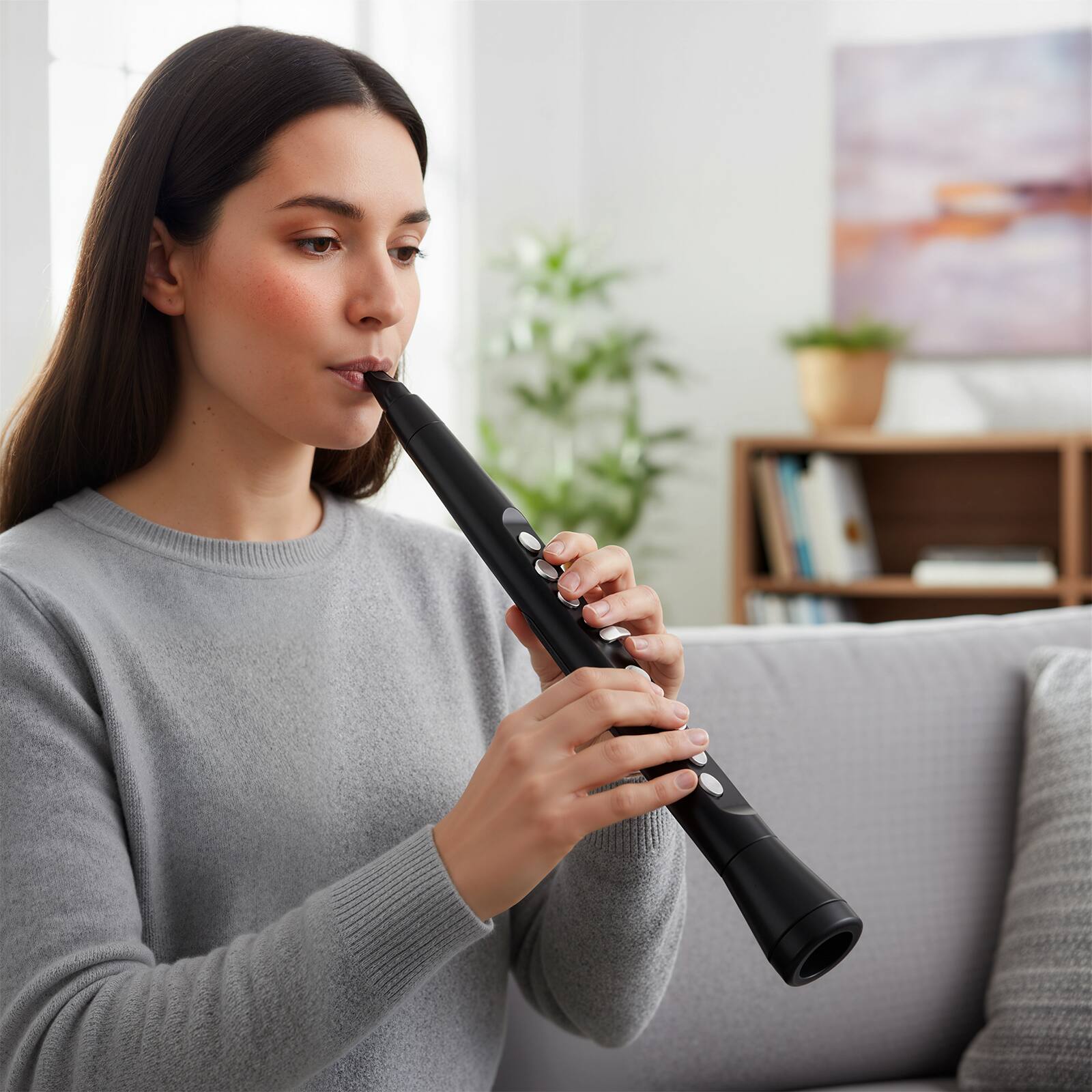 Alt View 7. Costway - Costway Electronic Saxophone with Wireless MIDI 4-Octave Range & 2 Fingerings with HIFI Speaker - Black.