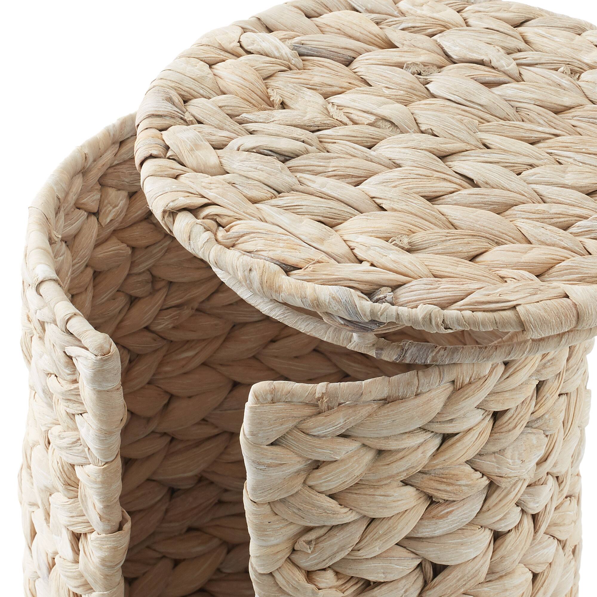 Alt View 4. Casafield - Toilet Paper Roll Holder Stand - Bathroom Tissue Storage - Whitewash.