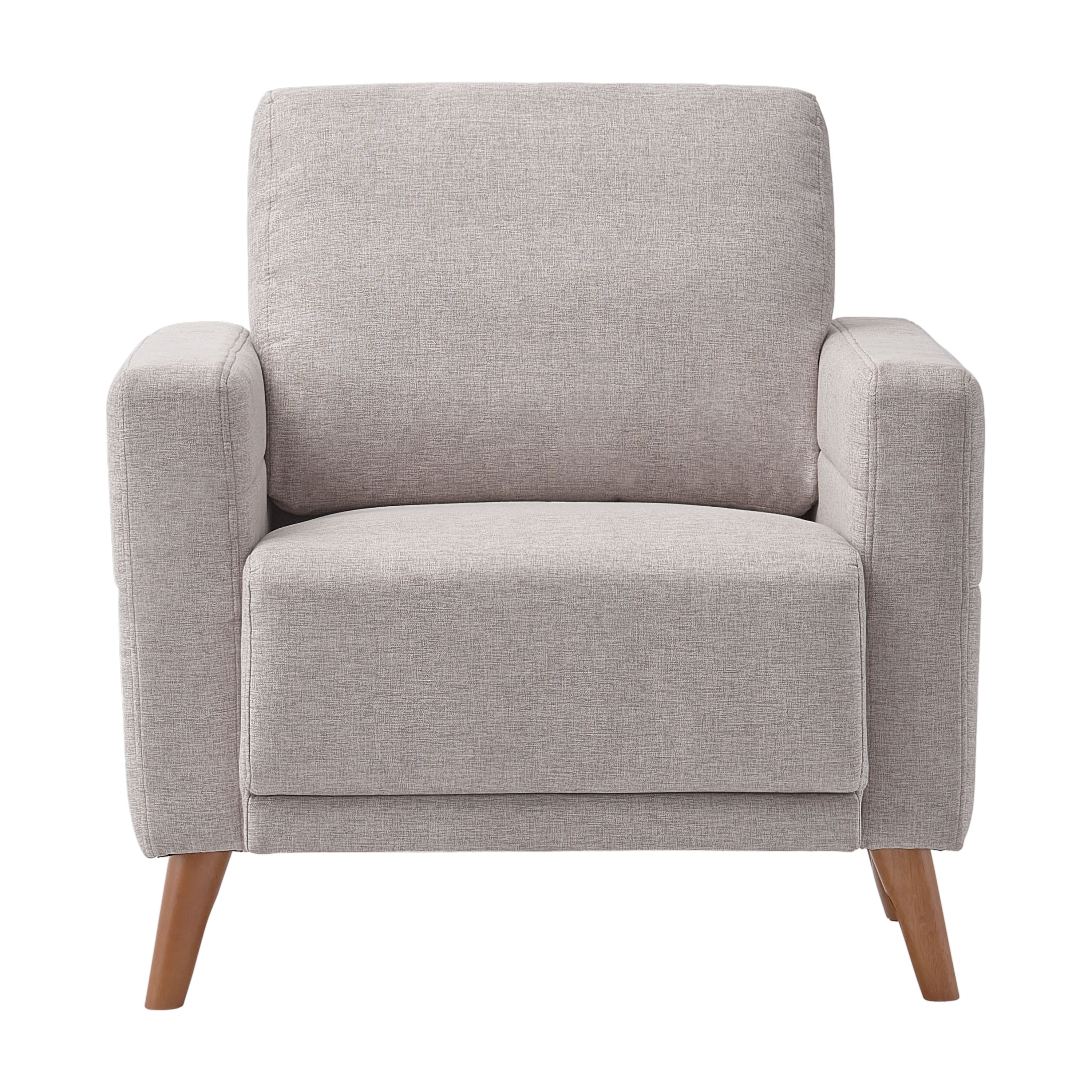 Front. CorLiving - Clara Modern Armchair - Light Grey.