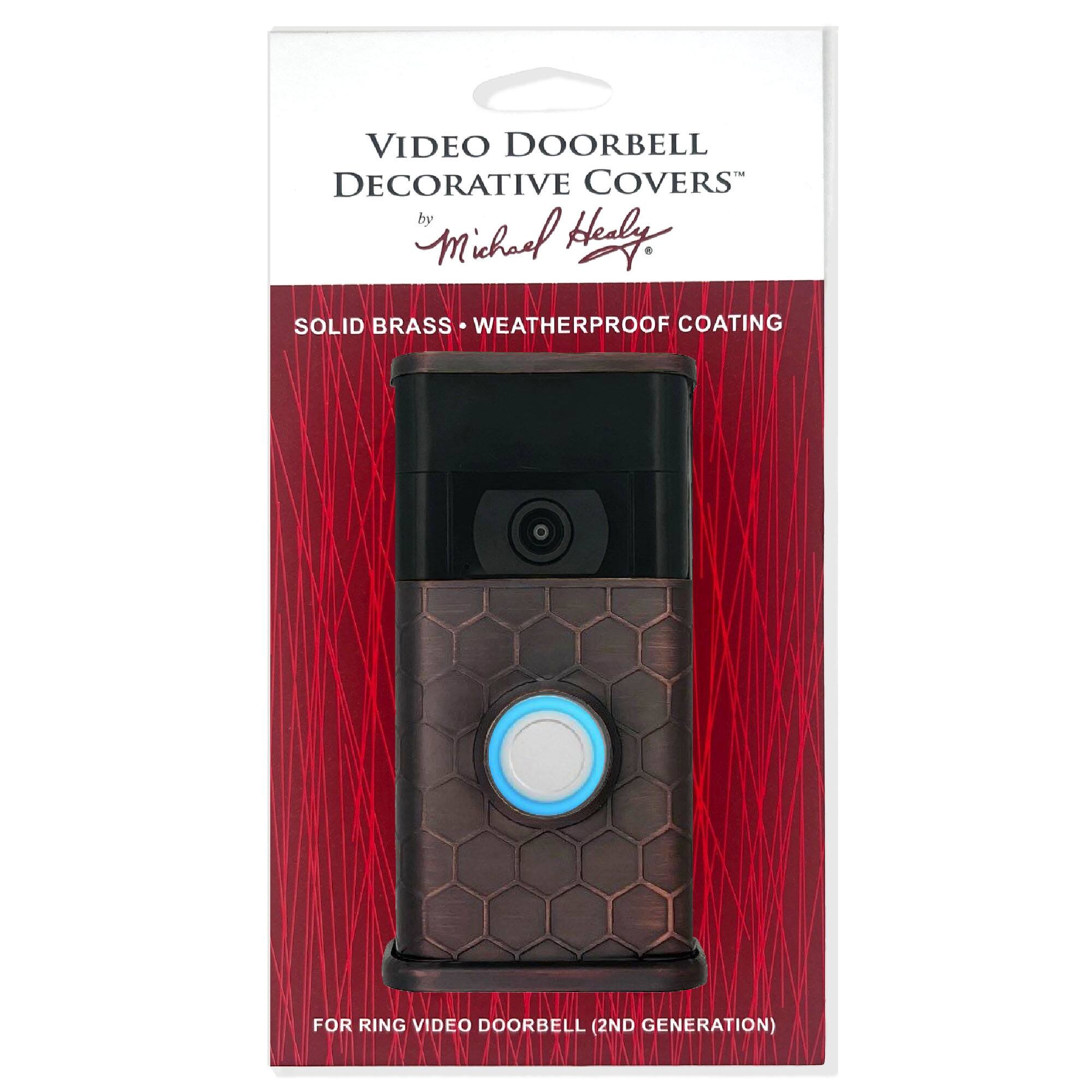 VIDEO DOORBELL DECORATIVE COVERS  
by Michael Healy  

SOLID BRASS • WEATHERPROOF COATING  

FOR RING VIDEO DOORBELL (2ND GENERATION)