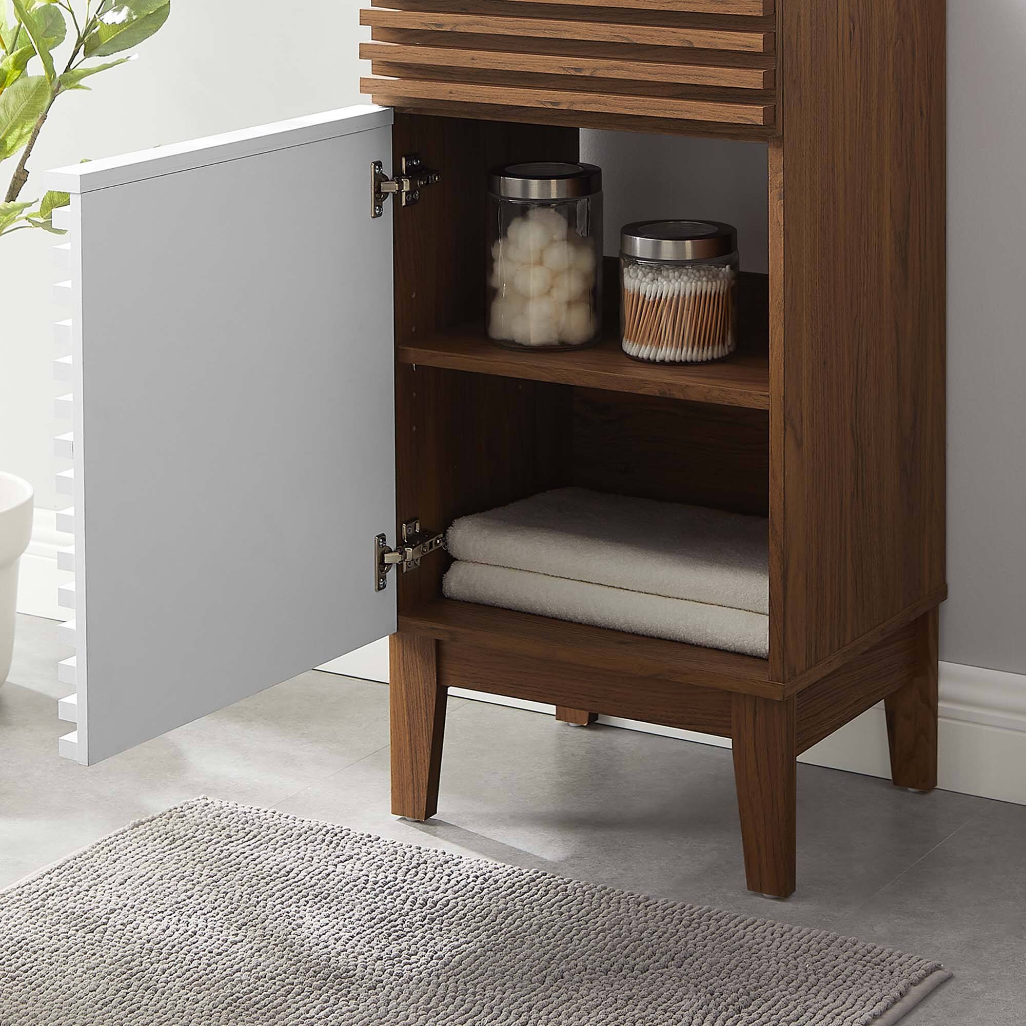 Back. Modway - Render 18" and 24" Bathroom Cabinets Basin Not Included - White Walnut.