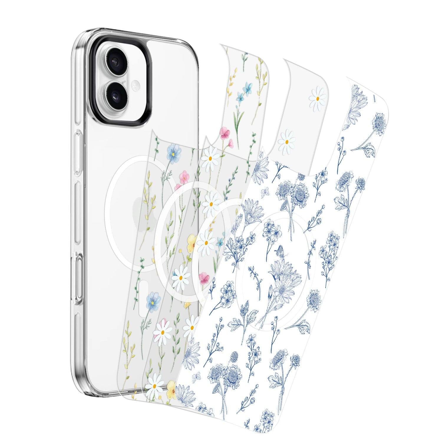 Front. SaharaCase - Inspire Series with Swappable Floral Designs Case - Apple iPhone 16 Plus - Floral.