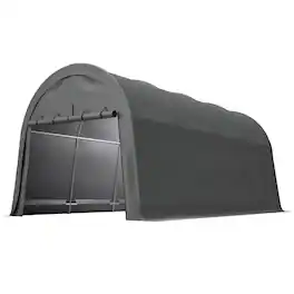 Mondawe - 10x20 FT Carport, Heavy Duty Portable Garage Canopy with Steel Frame & Vented Roof - Gray