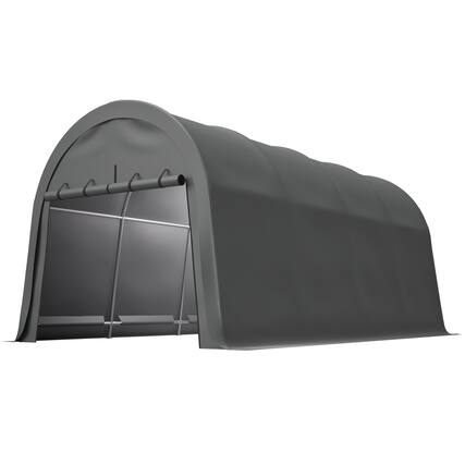 Front. Mondawe - 10x20 FT Carport, Heavy Duty Portable Garage Canopy with Steel Frame & Vented Roof - Gray.