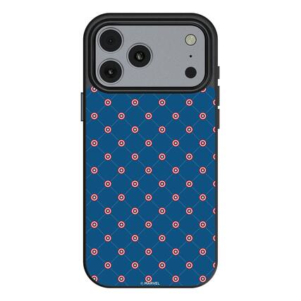 Front. Keyscaper - Marvel Pattern MagSafe Compatible Phone Case - Apple iPhone 17 Pro Max - Captain America.